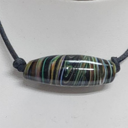 Tie Dye Flame Worked Beaded Necklace